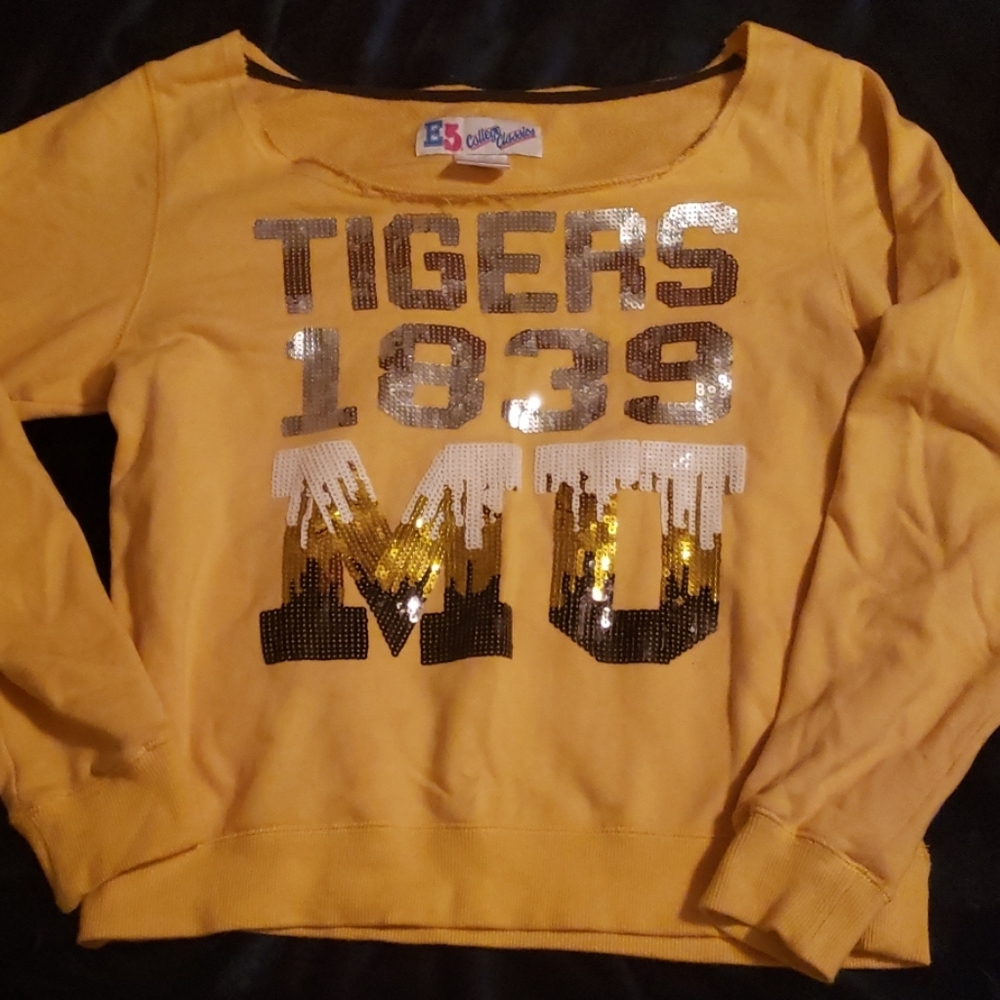Yellowish Gold sequined Mizzou Sweater